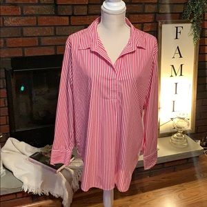 LIZ CLAIBORNE- (Simply Liz) - red & white, Sz:XL